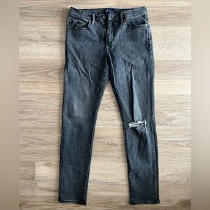 Men’s slim black ripped jeans